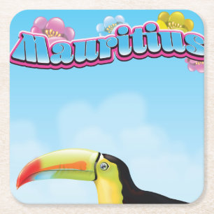 Mauritius-Reiseplakat Rechteckiger Pappuntersetzer