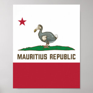 Mauritius Republik Kalifornien Flaggendodo Poster