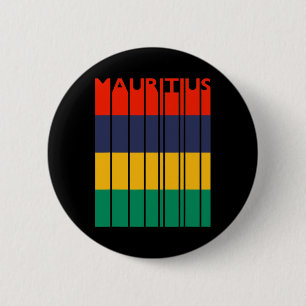 Mauritius Vintage Mauritianische Flagge Urlaub Button
