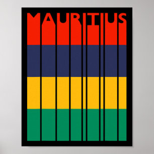 Mauritius Vintage-Mauritianische Flagge Urlaub  Poster