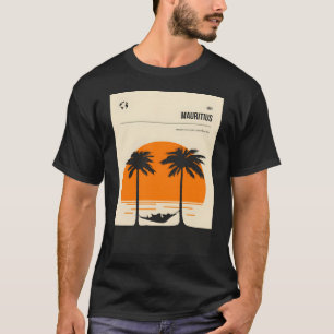 Mauritius Vintage Minimal Reiseplakat Kunst T-Shirt