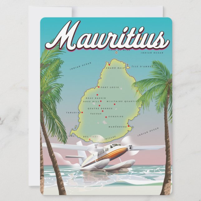 Mauritius Vintage Reiseplakat (Vorderseite)
