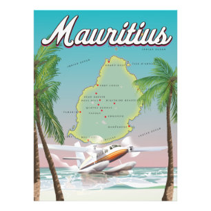 Mauritius Vintage Reiseplakat Fotodruck