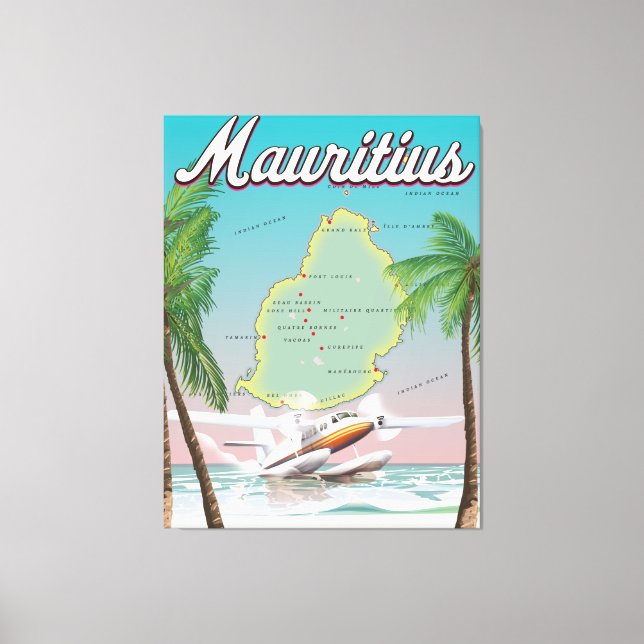 Mauritius Vintage Reiseplakat Leinwanddruck (Vorderseite)