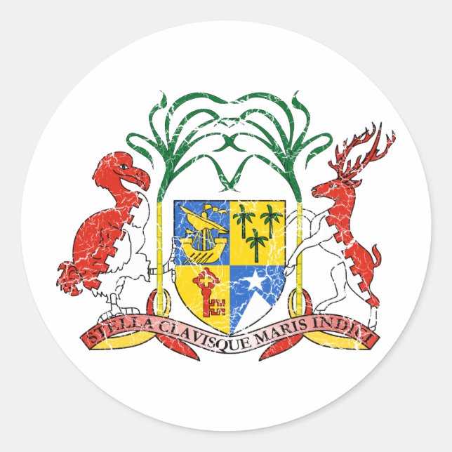 Mauritius-Wappen Runder Aufkleber (Vorderseite)