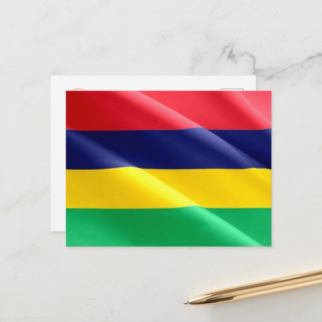 Mauritius - Waving Flag - Postkarte (Vorderseite/Rückseite Beispiel)