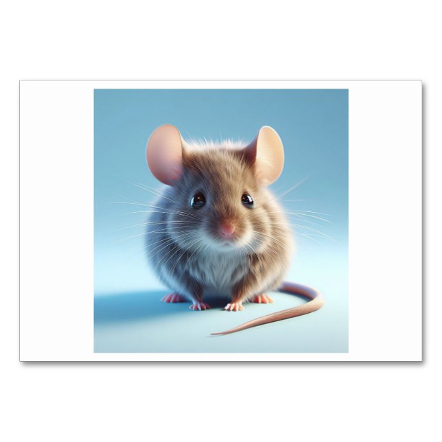 Maus (鼠 / Shang) - Chinesische Flash Cards Tischnummer (Vorderseite)