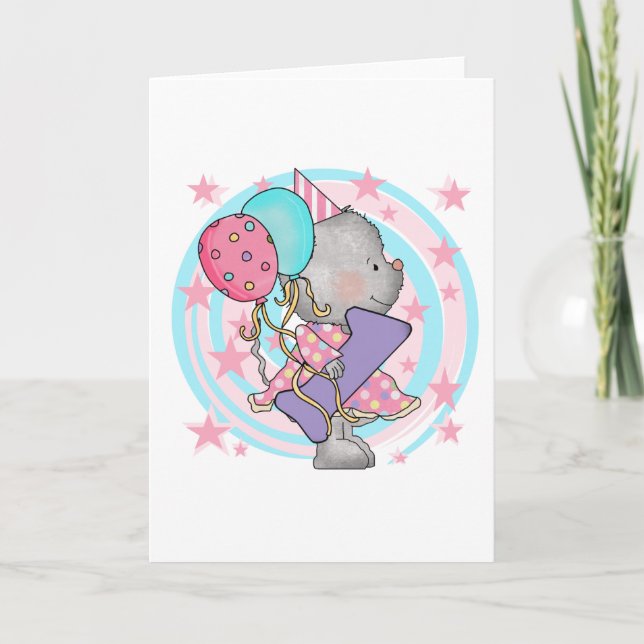 Maus 1. Geburtstag T - Shirt und Geschenke Karte (Vorderseite)