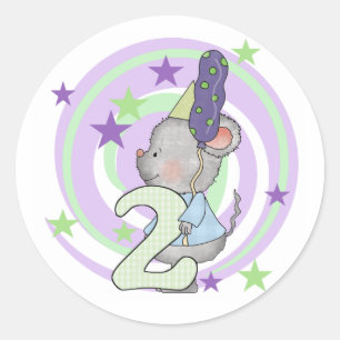 Maus 2. Geburtstag T Shirts und Geschenke Runder Aufkleber