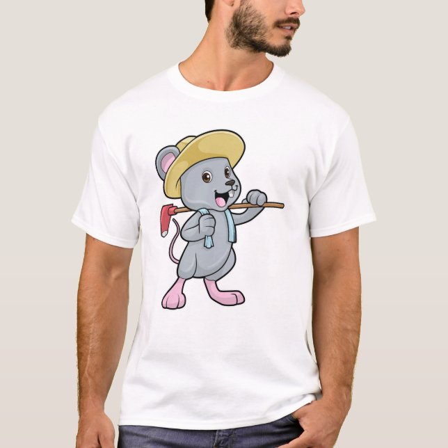 Maus als Bauer mit Ax & Hat T-Shirt (Vorderseite)