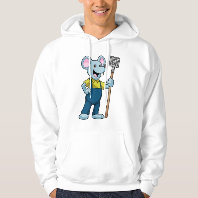 Maus als Bauer mit Rake Hoodie (Vorderseite)