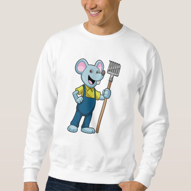 Maus als Bauer mit Rake Sweatshirt (Vorderseite)