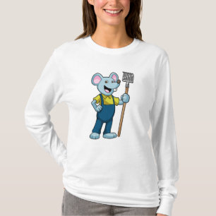 Maus als Bauer mit Rechen T-Shirt