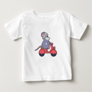 Maus als Biker mit Scooter.PNG Baby T-shirt