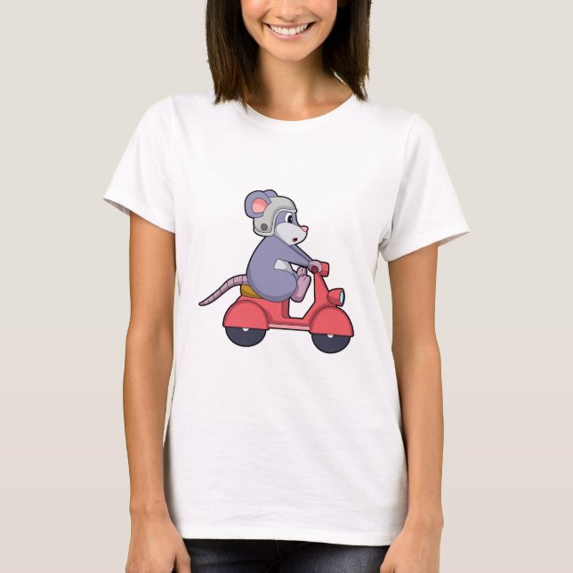 Maus als Biker mit Scooter.PNG T-Shirt (Vorderseite)