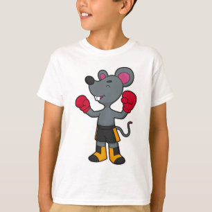 Maus als Boxer mit Boxhandschuhen T-Shirt