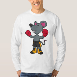 Maus als Boxer mit Boxhandschuhen T-Shirt