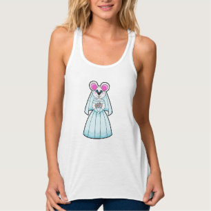 Maus als Braut mit Haufen Blume Tank Top