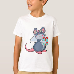 Maus als Braut mit Schleier & Geschenk.PNG T-Shirt