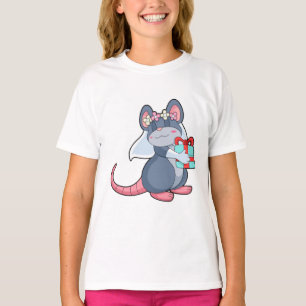 Maus als Braut mit Schleier & Geschenk.PNG T-Shirt
