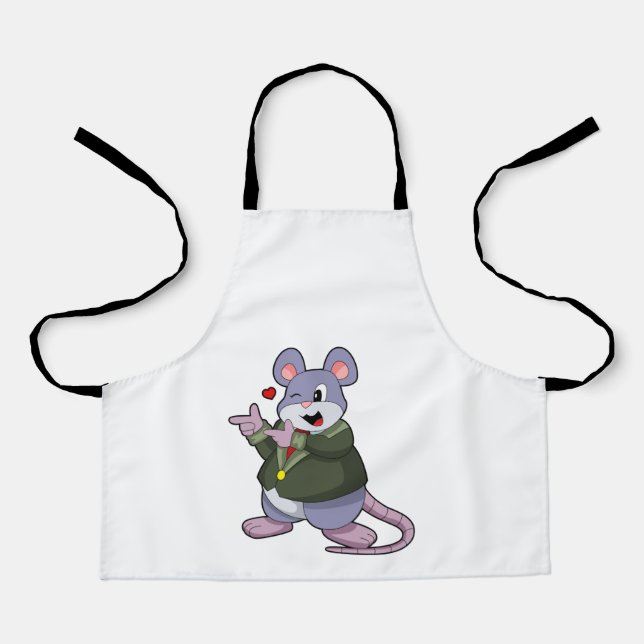 Maus als Bräutigam mit Anzug Schürze (Vorderseite)