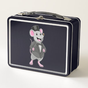 Maus als Bräutigam mit Band Metall Brotdose