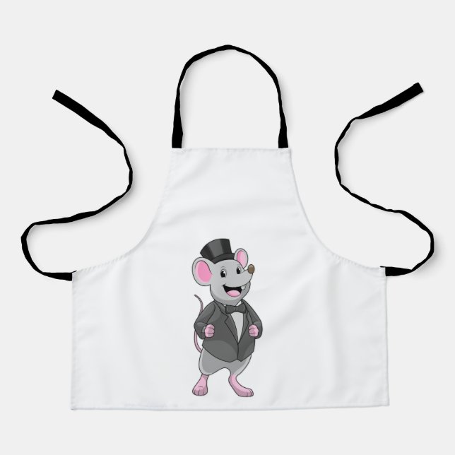 Maus als Bräutigam mit Schleife Schürze (Vorderseite)