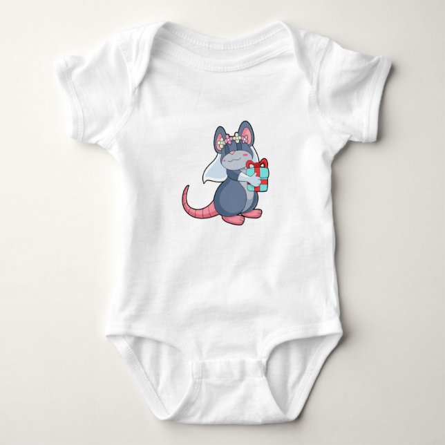 Maus als Bridge mit Veil & Gift.PNG Baby Strampler (Vorderseite)