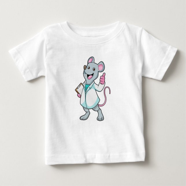 Maus als Doktor mit Doctor's Coat Baby T-shirt (Vorderseite)