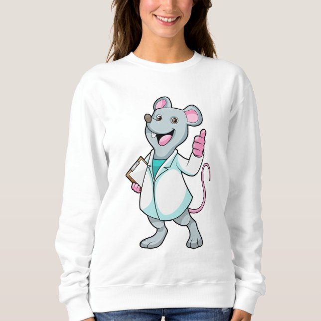 Maus als Doktor mit Doctor's Coat Sweatshirt (Vorderseite)