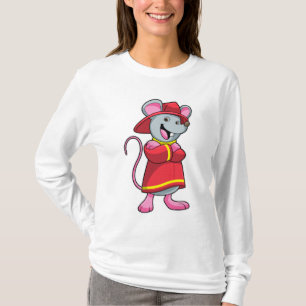 Maus als Feuerwehrmann mit Helm T-Shirt