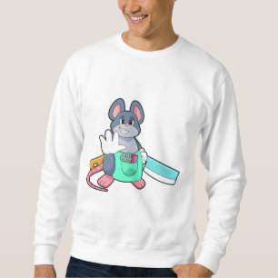 Maus als Friseur mit Schere & Kamin Sweatshirt