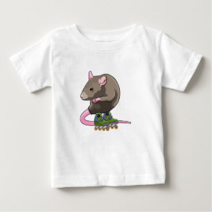 Maus als Inline-Skater mit Inline-Skaten Baby T-shirt