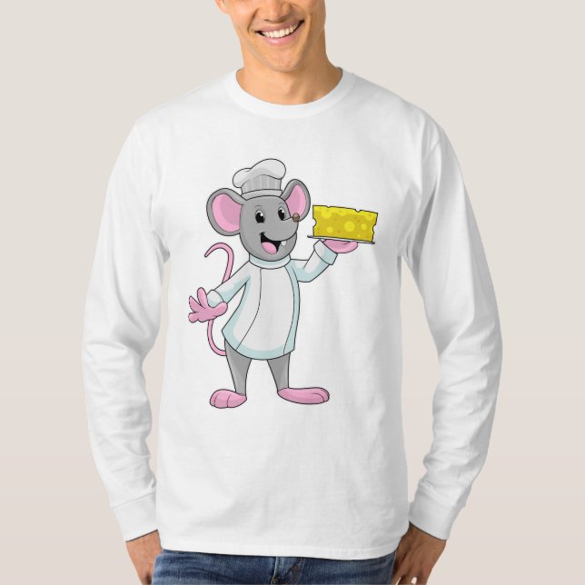 Maus als Koch mit Käse T-Shirt (Vorderseite)