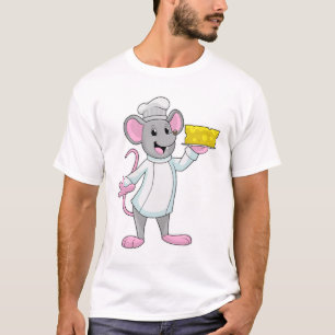 Maus als Koch mit Käse T-Shirt