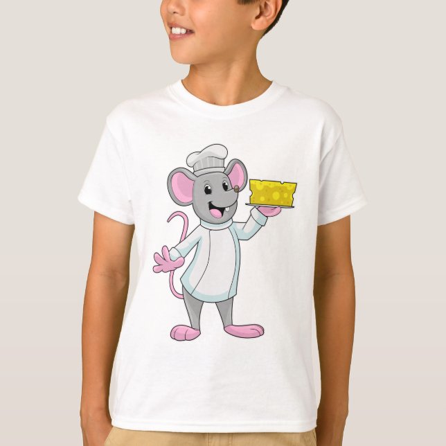Maus als Koch mit Käse T-Shirt (Vorderseite)