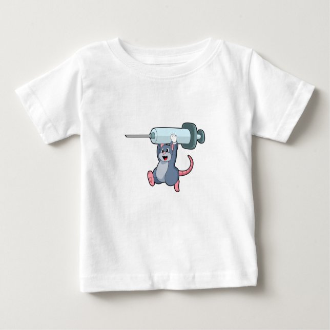 Maus als Krankenschwester mit Spritze.PNG Baby T-shirt (Vorderseite)