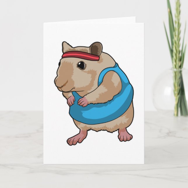 Maus als Läufer mit Stirnband Karte (Vorderseite)