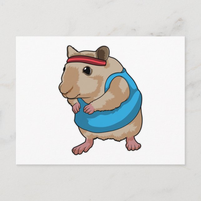 Maus als Läufer mit Stirnband Postkarte (Vorderseite)