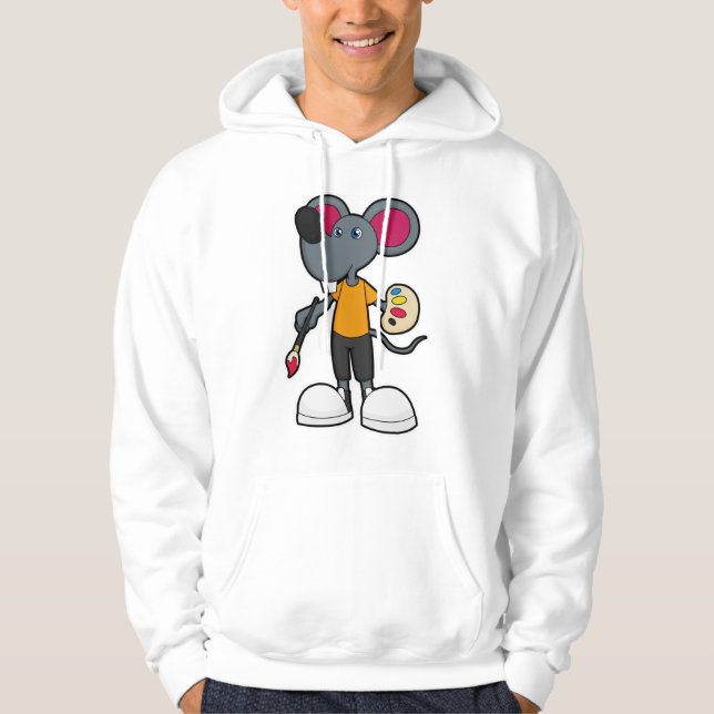 Maus als Maler mit Paint & Brush Hoodie (Vorderseite)