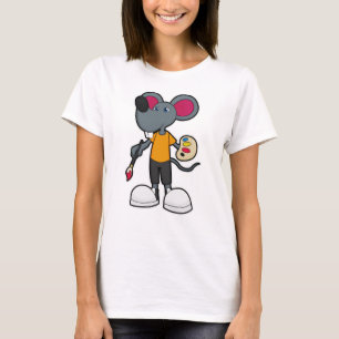 Maus als Maler mit Paint & Brush T-Shirt