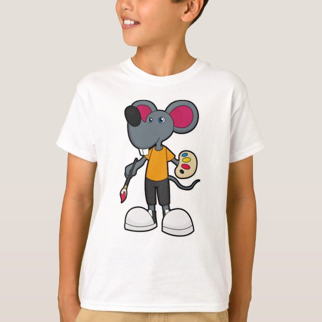 Maus als Maler mit Paint & Brush T-Shirt (Vorderseite)