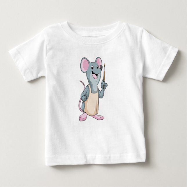 Maus als Maler mit Pinsel Baby T-shirt (Vorderseite)