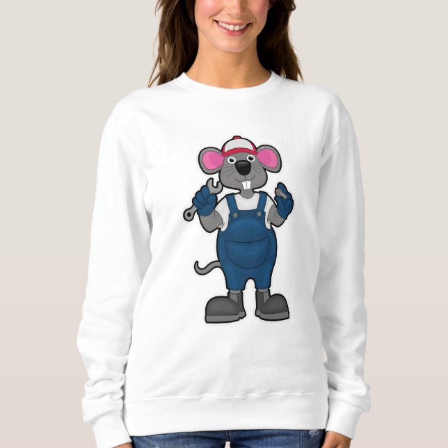 Maus als Mechanik mit Schrauben & Spanner Sweatshirt (Vorderseite)
