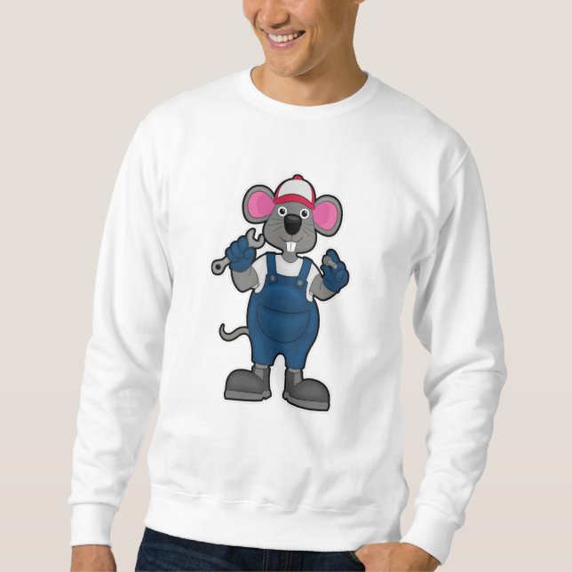 Maus als Mechanik mit Schrauben & Spanner Sweatshirt (Vorderseite)