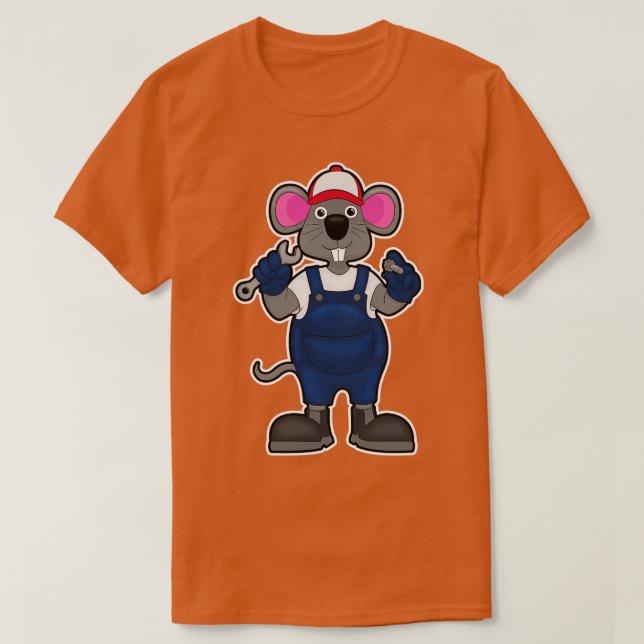 Maus als Mechanik mit Schraubenspanner T-Shirt (Design vorne)