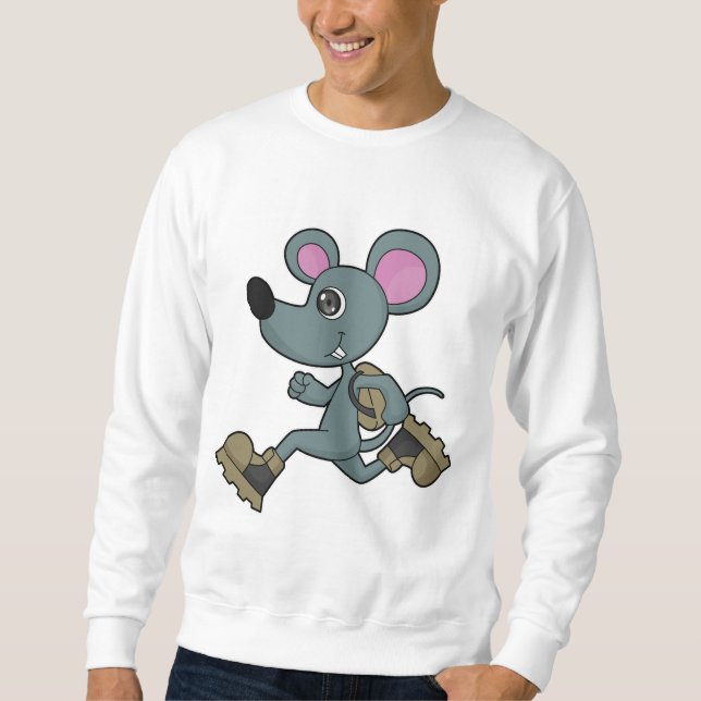 Maus als Runner mit Backpack Sweatshirt (Vorderseite)