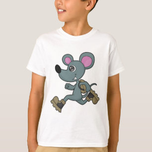Maus als Runner mit Backpack T-Shirt