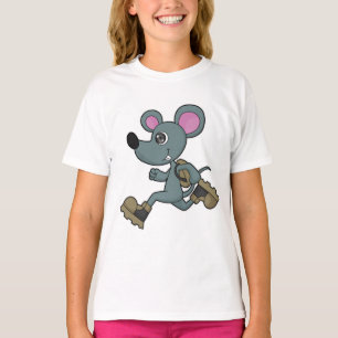 Maus als Runner mit Backpack T-Shirt