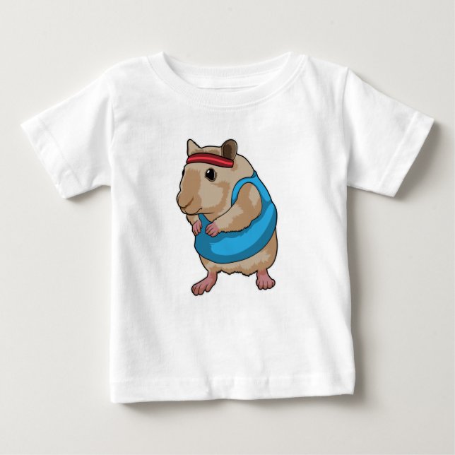 Maus als Runner mit Headband Baby T-shirt (Vorderseite)